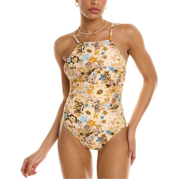 Madewell Other - ✨ Madewell Cara High-Neck One-Piece Dusty Blush Floral 1X NWT